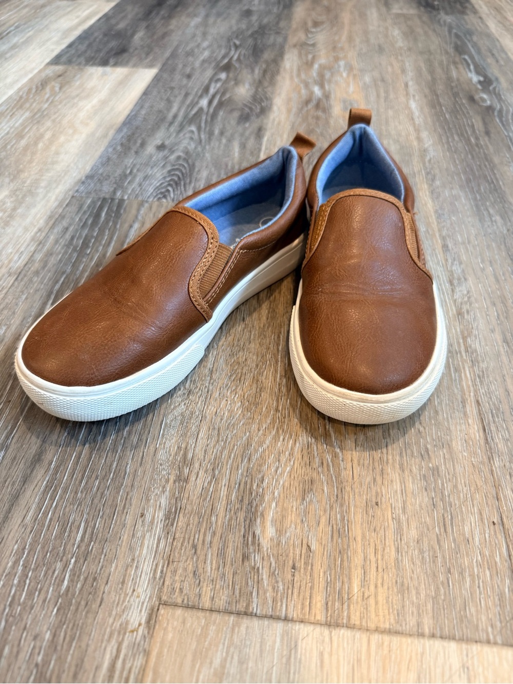 Cat & Jack Rune Boys Cognac Brown Slip-On Sneakers Size 1 Kids